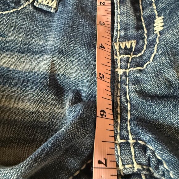 BIG⭐️STAR “Liv” Low Rise Flap Pocket Jeans 👖 Distressed Bootcut Denim Sz 25R - Picture 14 of 16